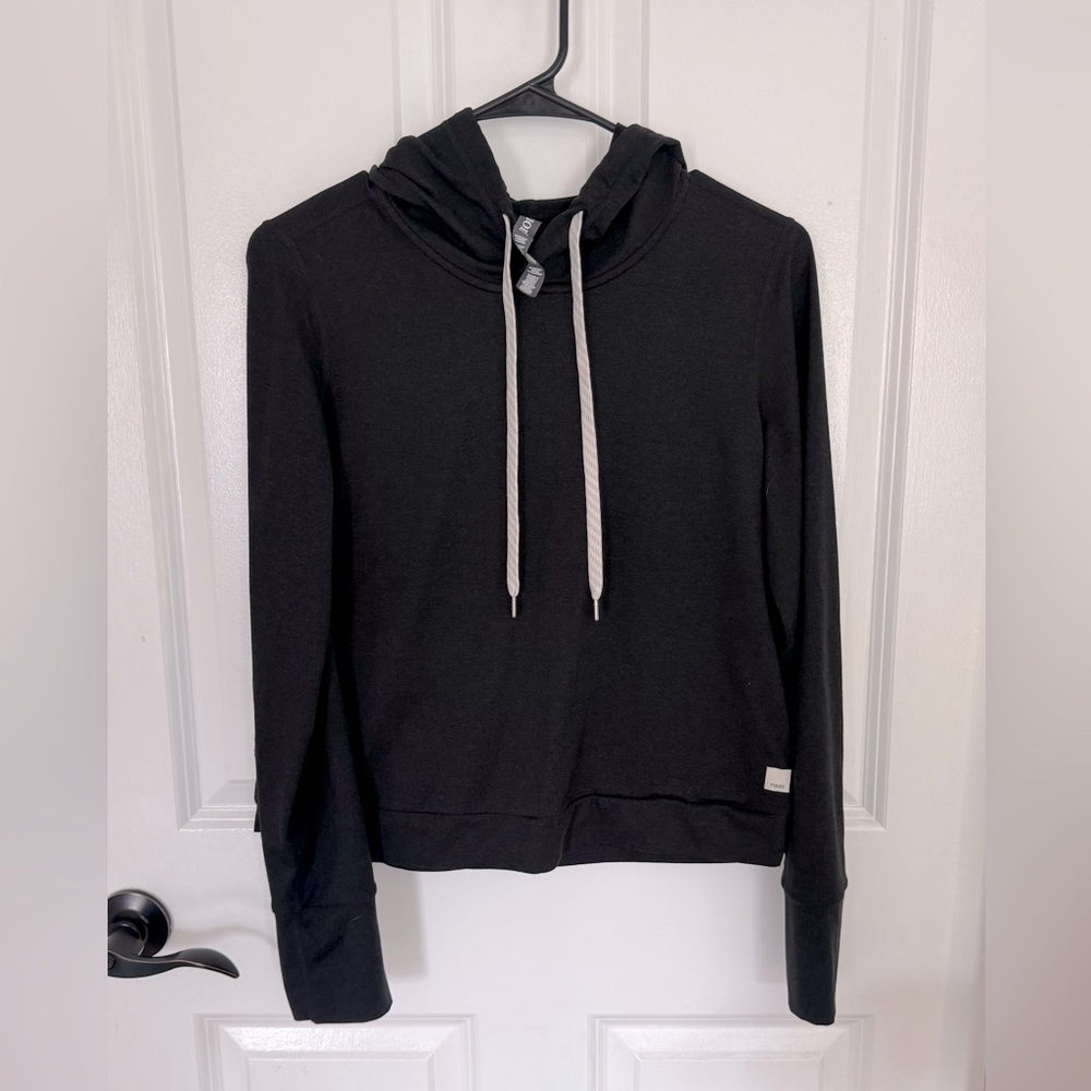 Vuori Halo Essential Hoodie Pullover Sweatshirt Women SMALL Black Heather
